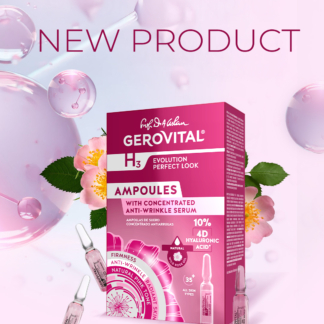 Ampullen met 10% 4D hyaluronzuur – geconcentreerd anti-rimpelserum met direct optisch effect | Gerovital H3 Evolution Perfect Look | 10 ampullen x 2 ml